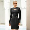 Adyce Summer Women Yellow Long Sleeve Club Bandage Dress Sexy Hollow Out Celebrity Evening Runway Party Bodycon Dresses 2023