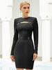 Adyce Summer Women Yellow Long Sleeve Club Bandage Dress Sexy Hollow Out Celebrity Evening Runway Party Bodycon Dresses 2023