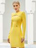 Adyce Summer Women Yellow Long Sleeve Club Bandage Dress Sexy Hollow Out Celebrity Evening Runway Party Bodycon Dresses 2023