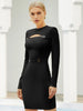 Adyce Summer Women Yellow Long Sleeve Club Bandage Dress Sexy Hollow Out Celebrity Evening Runway Party Bodycon Dresses 2023