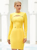Adyce Summer Women Yellow Long Sleeve Club Bandage Dress Sexy Hollow Out Celebrity Evening Runway Party Bodycon Dresses 2023