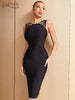 Adyce Summer Women's Midi Bodycon Bandage Dress Sexy Sleeveless Black Celebrity Evening Night Club Party Lady Dress Vestidos