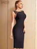 Adyce Summer Women's Midi Bodycon Bandage Dress Sexy Sleeveless Black Celebrity Evening Night Club Party Lady Dress Vestidos