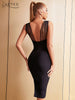 Adyce Summer Women's Midi Bodycon Bandage Dress Sexy Sleeveless Black Celebrity Evening Night Club Party Lady Dress Vestidos