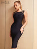 Adyce Summer Women's Midi Bodycon Bandage Dress Sexy Sleeveless Black Celebrity Evening Night Club Party Lady Dress Vestidos