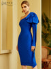 Adyce Winter One Shoulder Bodycon Bandage Dress Women Sexy Bow Long Sleeve Club Midi Celebrity Evening Runway Party Dresses