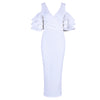 New Women Dress Summer Vestidos Verano 2022 Celebrity Party Dresses Yellow Red Ruffles Butterfly Short Sleeve Midi Dress