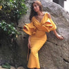 New Women Dress Summer Vestidos Verano 2022 Celebrity Party Dresses Yellow Red Ruffles Butterfly Short Sleeve Midi Dress