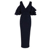 New Women Dress Summer Vestidos Verano 2022 Celebrity Party Dresses Yellow Red Ruffles Butterfly Short Sleeve Midi Dress