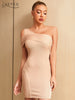 Adyce Women's Mini Club Bodycon Bandage Dress Sexy Summer One Shoulder Short Sleeve Celebrity Evening Skinny Party Dress