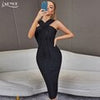 Adyce Night Club Bodycon Bandage Dress 2023 Summer Women Sexy Halter Sleeveless Black Midi Celebrity Evening Party Dress
