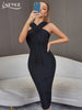 Adyce Night Club Bodycon Bandage Dress 2023 Summer Women Sexy Halter Sleeveless Black Midi Celebrity Evening Party Dress
