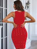 Adyce Night Club Party Bodycon Bandage Dress For Women Sexy Tank Sleeveless Beading Black Evening Celebrity Female Outfits Dress
