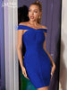Adyce Off Shoulder Night Club Women's Bandage Dress 2023 Summer Sexy Sleeveless Blue Celebrity Evening Partywear Bodycon Dresses