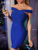 Adyce Off Shoulder Night Club Women's Bandage Dress 2023 Summer Sexy Sleeveless Blue Celebrity Evening Partywear Bodycon Dresses