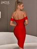 Adyce Off Shoulder Party Wear Women's Bandage Dress 2023 Summer Sexy Short Sleeve Evening Runway Club Bodycon Dress Vestidos