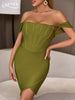 Adyce Off Shoulder Party Wear Women's Bandage Dress 2023 Summer Sexy Short Sleeve Evening Runway Club Bodycon Dress Vestidos
