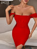 Adyce Off Shoulder Party Wear Women's Bandage Dress 2023 Summer Sexy Short Sleeve Evening Runway Club Bodycon Dress Vestidos