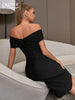 Adyce Off Shoulder Short Sleeve Women's Bodycon Bandage Dress 2023 Summer Sexy Female Celebrity Club Runway Party Dress Vestidos