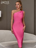 Adyce One Shoulder Elegant Bodycon Bandage Dress For Women Summer Sexy Sleeveless Celebrity Evening Club Party Dress Outfits