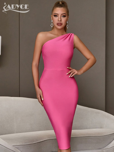 Adyce One Shoulder Elegant Bodycon Bandage Dress For Women Summer Sexy Sleeveless Celebrity Evening Club Party Dress Outfits