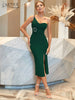Adyce One Shoulder Spaghetti Strap Party Dress Sexy Women's Summer Diamonds Sleeveless Midi Celebrity Evening Club Dress