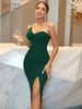 Adyce One Shoulder Spaghetti Strap Party Dress Sexy Women's Summer Diamonds Sleeveless Midi Celebrity Evening Club Dress