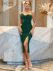 Adyce One Shoulder Spaghetti Strap Party Dress Sexy Women's Summer Diamonds Sleeveless Midi Celebrity Evening Club Dress