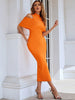 Adyce Orange Maxi Bodycon Bandage Dress For Women Summer Sexy Hollow Out Celebrity Evening Club Birthday Party Dresses Vestidos