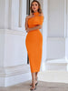 Adyce Orange Maxi Bodycon Bandage Dress For Women Summer Sexy Hollow Out Celebrity Evening Club Birthday Party Dresses Vestidos