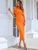 Adyce Orange Maxi Bodycon Bandage Dress For Women Summer Sexy Hollow Out Celebrity Evening Club Birthday Party Dresses Vestidos