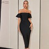 Adyce Short Butterfly Sleeve Midi Bandage Dress Summer Off Shoulder Party Celebrity Club Ruffles Women Bodycon Dress Outfits