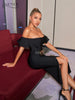 Adyce Short Butterfly Sleeve Midi Bandage Dress Summer Off Shoulder Party Celebrity Club Ruffles Women Bodycon Dress Outfits