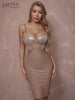 Adyce Spaghetti Strap Celebrity Club Bandage Dress For Women Sexy Sleeveless Sequins Midi Evening Runway Party Outfits Dress