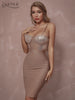 Adyce Spaghetti Strap Celebrity Club Bandage Dress For Women Sexy Sleeveless Sequins Midi Evening Runway Party Outfits Dress