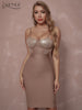 Adyce Spaghetti Strap Celebrity Club Bandage Dress For Women Sexy Sleeveless Sequins Midi Evening Runway Party Outfits Dress