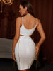 Adyce Spaghetti Strap Women Bodycon Bandage Dress Sexy Summer V Neck Hollow Out Chains Night Club Celebrity Party Dress Vestidos
