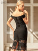 Adyce Summer Black Lace Bodycon Bandage Dress For Women 2023 Sexy Off Shoulder Sleeveless Celebrity Evening Club Party Dress
