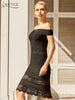 Adyce Summer Black Lace Bodycon Bandage Dress For Women 2023 Sexy Off Shoulder Sleeveless Celebrity Evening Club Party Dress