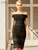 Adyce Summer Black Lace Bodycon Bandage Dress For Women 2023 Sexy Off Shoulder Sleeveless Celebrity Evening Club Party Dress