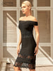 Adyce Summer Black Lace Bodycon Bandage Dress For Women 2023 Sexy Off Shoulder Sleeveless Celebrity Evening Club Party Dress
