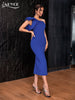 Adyce Summer Women's Dresses 2023 Sexy One Shoulder Short Sleeve Ruffles Midi Club Celebrity Evening Party Outfits Dress