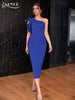 Adyce Summer Women's Dresses 2023 Sexy One Shoulder Short Sleeve Ruffles Midi Club Celebrity Evening Party Outfits Dress