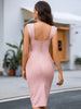 Adyce Summer Women Pink Bandage Dres Sexy Tank Sleeveless Draped Knee Length Celebrity Evening Club Birthday Party Dress Vestido