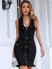 Adyce Summer Women's Mini Night Club Bandage Dress Sexy Tank V Neck Black Ruffles Celebrity Evening Elegant Party Dress Outfits