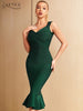 Adyce Tank Mermaid Bodycon Bandage Dress For Women 2023 Summer Sexy Sleeveless V Neck Outwear Evening Club Celebrity Party Dress