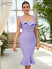 Adyce Tank Sleeveless Bodycon Bandage Dress For Women Club Sexy Ruffles Mermaid  Party Evening Streetwear Summer Dresses