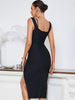 Adyce Tassel Bodycon Black Bandage Dress For Women Sexy Tank Sleeveless Midi Celebrity Evening Runway Party Lady Dresses Outfits