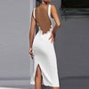 Adyce White Lace Backless Bandage Dress Women 2023 Summer Sexy Tank Sleeveless Wedding Club Celebrity Evening Party Midi Dresses