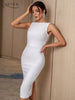 Adyce White Lace Backless Bandage Dress Women 2023 Summer Sexy Tank Sleeveless Wedding Club Celebrity Evening Party Midi Dresses